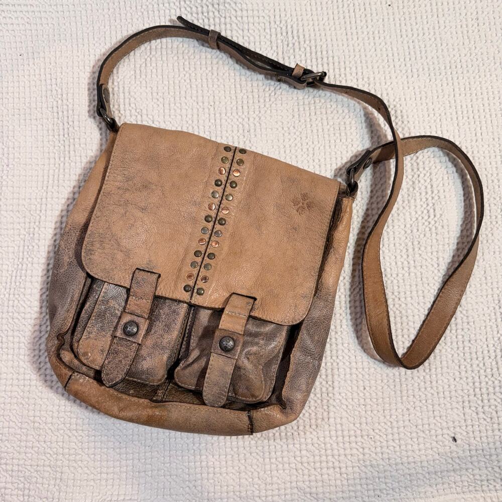 Patricia Nash Armeno Crossbody Boho Cowgirl Leather Studded Messenger Bag